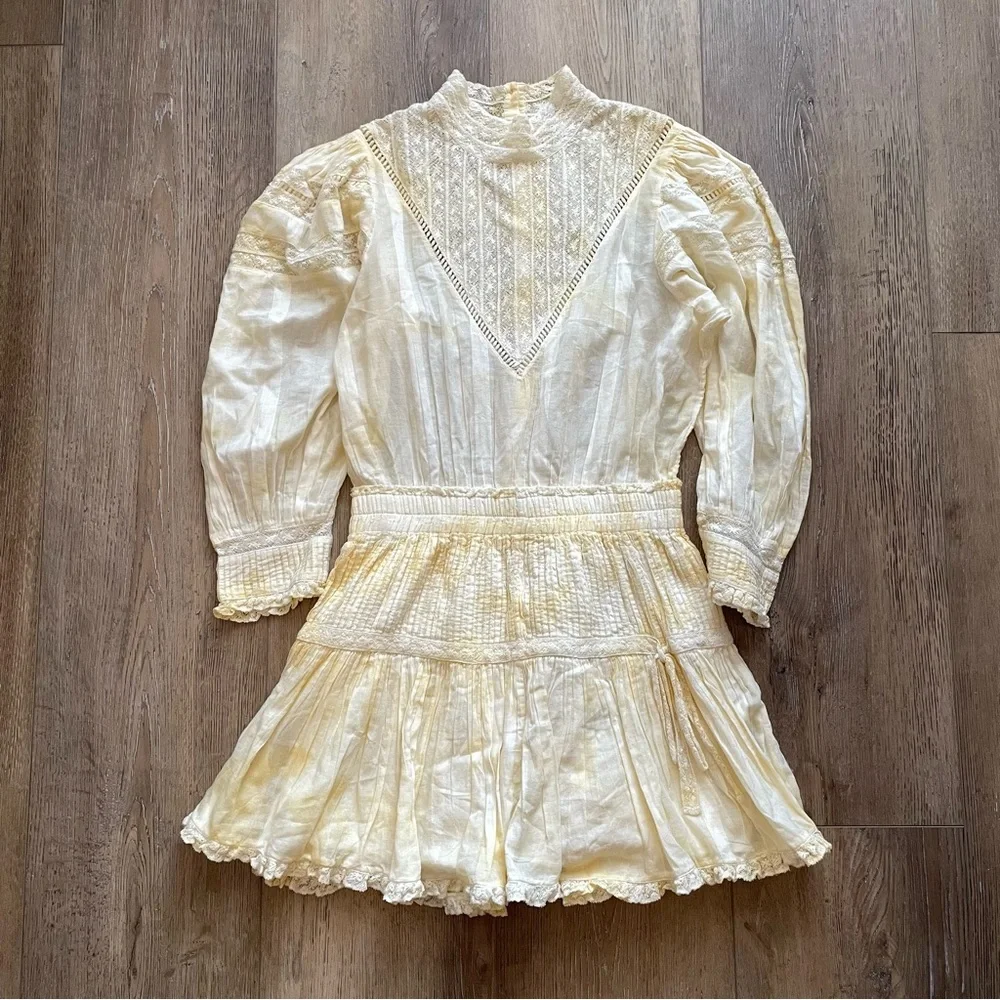 LoveShackFancy Viola Dress in Lemon Drop - Picture 4 of 8